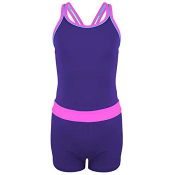 Racerback Badeanzug für Mädchen in Violett von Aquarti