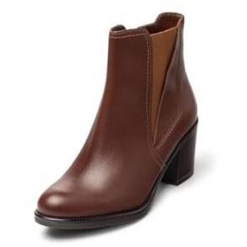 Botines de tacón YOKONO ORNE-002 en piel marrón