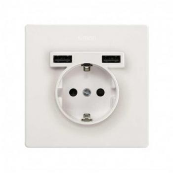 Kit monoblock schuko + 2 cargadores USB Simon 270
