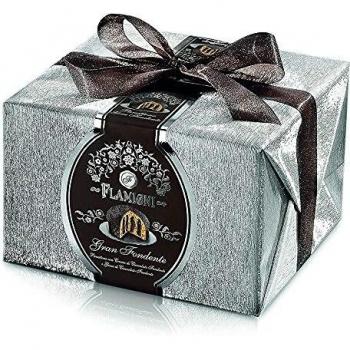 FLAMIGNI, Panettone Artigianale Gran Fondente con Crema Pasticcera al Cacao e Gocce di Cioccolato Fondente, 950 gr
