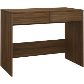 Bureau étude en chêne brun, 101x50x76,5 cm – finition bois d’ingénierie