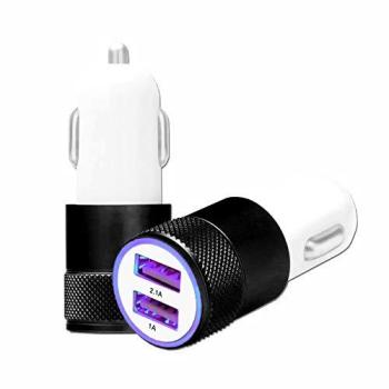 Chargeur allume-cigare double port 18 W pour Asus ROG Phone 5 Pro – 12/24 V, noir