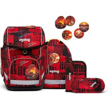 Ergobag Cubo Red School Backpack Set 5 Pieces