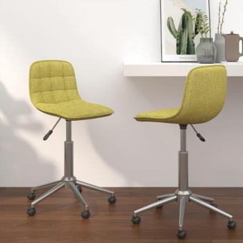 Set di Sedie da Pranzo Girevoli 2 pz Verde in Tessuto