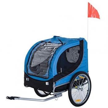 Carrellino Rimorchio per Cani PawHut 130 x 73 x 90cm Azzurro e nero