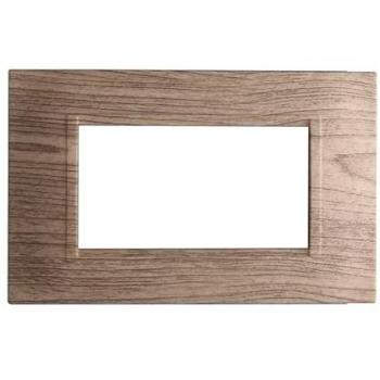 Bticino Livinglight : plaque carrée en plastique, finition bois sombre