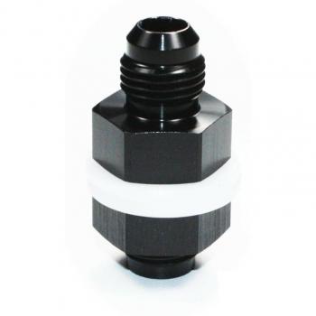 6 AN Black Flare Fuel Cell Bulkhead Fitting with Teflon Washer