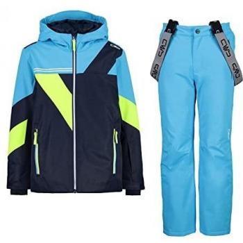 Completo giacca + pantaloni imbottiti in twill, azzurro, ragazzo, 176 cm