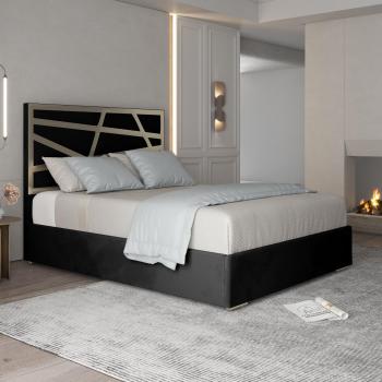 Arabella Single Metal Bed with Soft Velvet Upholstery