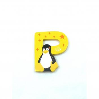 Pinguin Holzfigur Buchstabe P