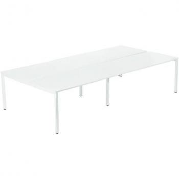 Bureau double avec structure à 4 pieds 280 cm