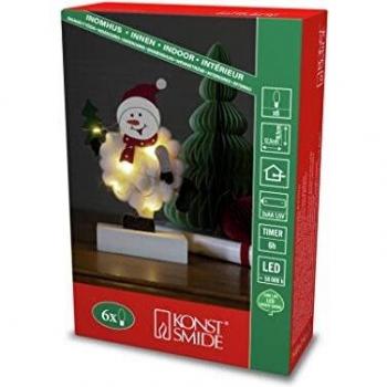 LED Deko Objekt Schneemann in Weiß 6x0,06W 30lm