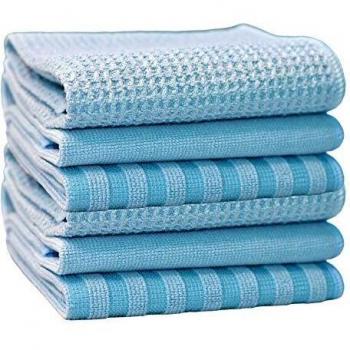 Belcka Car Drying Towel – Blue Microfiber Washcloth Bundle (6)