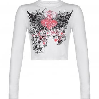 Black Slim-Cut Long Sleeve Crop T-Shirt