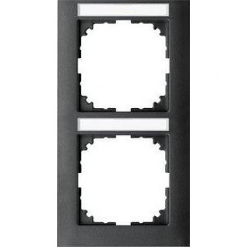 Merten M‑Pure 2‑fach Rahmen anthrazit, senkrechte Montage