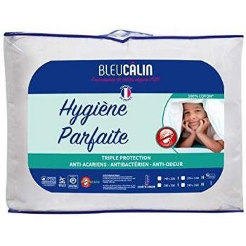Bleu Câlin Lot de 2 Oreillers Rectangulaires Anti-Acariens, Anti bactériens, Confort moelleux, 45x70 cm, Enveloppe 100% coton