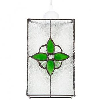 Tiffany Style Pendant Light Shade with Green Panels