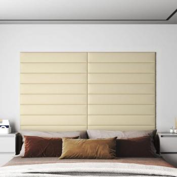 Cortina de Parede VidaXL 12 Pcs Couro Artificiale Creme