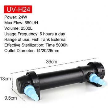 Lámpara de Acuario JEBO 36W con Esterilizador UV y Luz LED