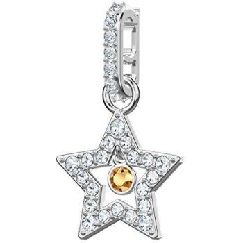 Swarovski Charm, Remix Collection, Stella, Bianco, Placcatura Rodio