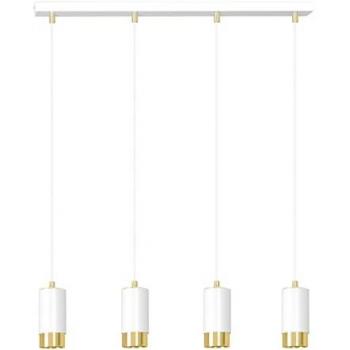 Plafón Colgante Emibig Fumiko 4x GU10 en Blanco y Dorado