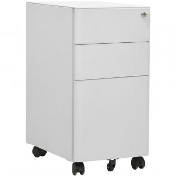 Rollbarer Aktenschrank Hellgrau 30x45x59 cm aus Stahl