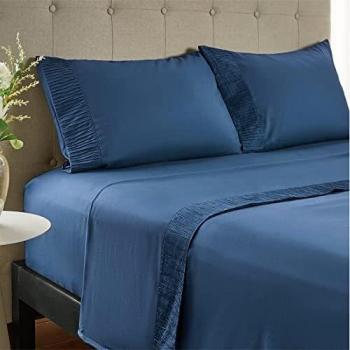 Completo Letto Blu Navy con Angoli – Bedsure Matrimoniale