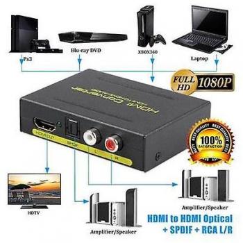 Conversor HDMI a Salidas RCA y Ópticas