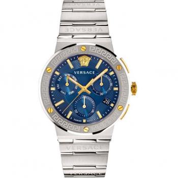Versace VEZ900221 Blue 43 mm Greca Logo Men's Watch