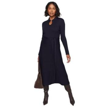 Keyhole-Trimmed Navy Knit Midi by Wallis – Medium