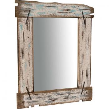 Specchio Bagno Rustico in Legno Massello 59x48 cm