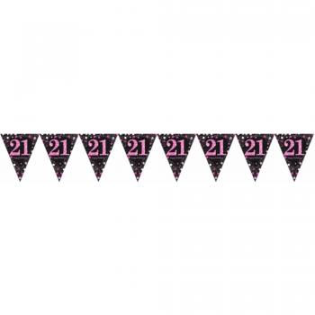 21st Birthday Glittery Pink Banner