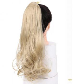 Heat-Resistant Clip-in Curly Ponytail in Black and Brown