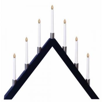 Festlicher LED-Fensterleuchter 'Tall-A', 7-flammig, schwarz