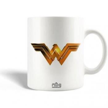 Tazza Wonder Woman in Ceramica con Logo d'Oro