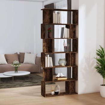 Smoked Oak Bookcase/Room Divider 80x24x192 cm Engineered Wood