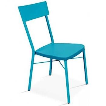 Silla de acero azul Oviala