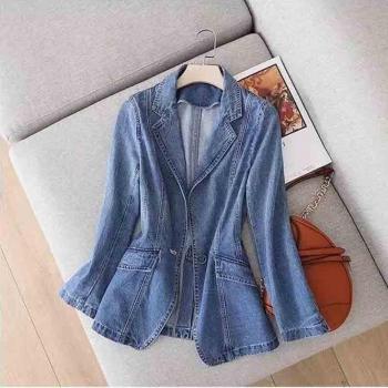 Office Ladies Denim Blazer Jacket