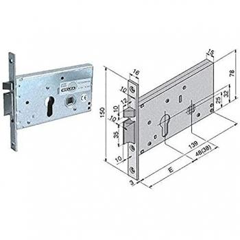 Serrure Mortaise Électrique 78mm H302