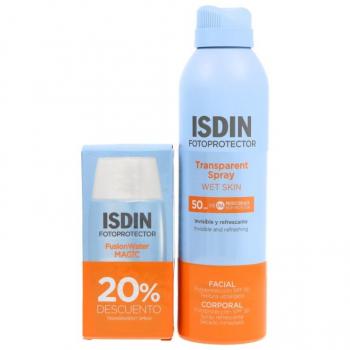 Isdin Fotoprotetector Fusion Water Magic 50 ml + Spray Transparente 250 ml – Solución Completa