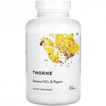 Bétaïne HCL & Pepsine Thorne – Support Digestif Protéiné (225 Capsules)