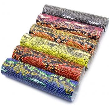 Tissu à motifs serpent coloré 20*33cm pour boucles d'oreilles
