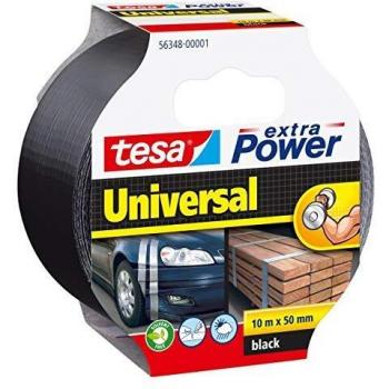Tesa Gewebeklebeband extra Power Universal, 10 m x 50 mm, schwarz