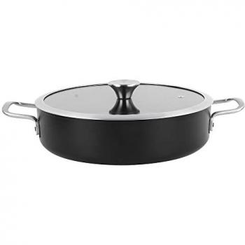Tartera Magefesa Ares Ø28cm con Tapa de Vidrio y Recubrimiento Antiadherente, Color Negro Mate