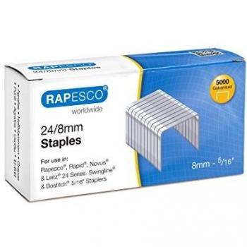 Rapesco Stainless Galvanized Staples – 24x8mm – 5K Count
