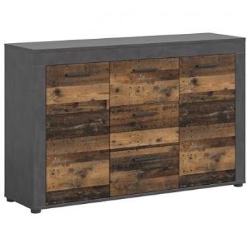 Sideboard „Jam Matera“ – Old‑Wood‑Stil, 80 × 125 × 35 cm
