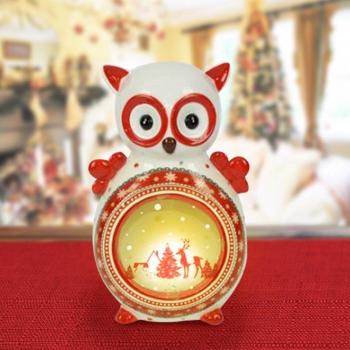Gufo Céramique 21 cm – lanterne chaleureuse à bougie festive