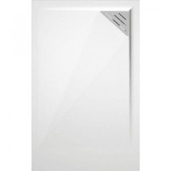 MIRLO Duschwanne 90x210 cm linksablaufend in Weiß