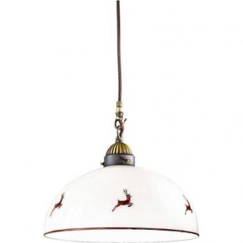 Nonna Cottage Style Glass Pendant Light Antique Brass Finish 1x E27