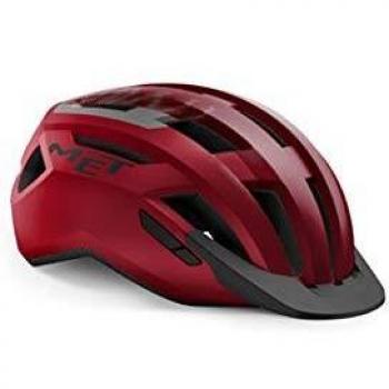 Casco MET rosso/nero